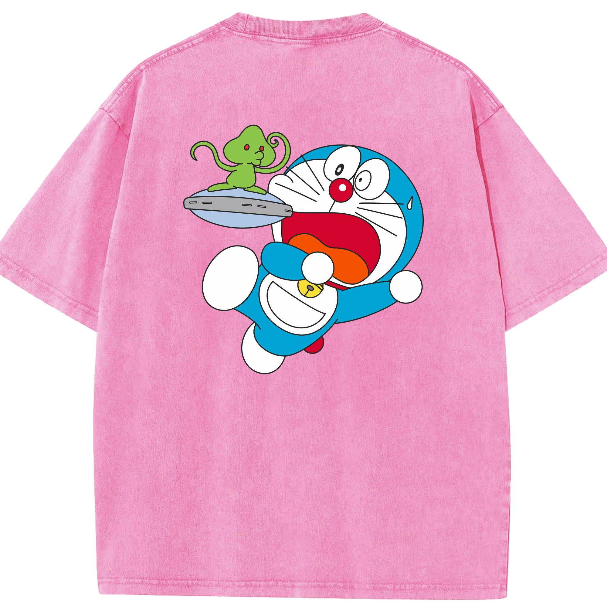 （画像用） ドラえもん Doraemon 綿100% ヴィンテージ風 半袖Tシャツ（背面プリント）